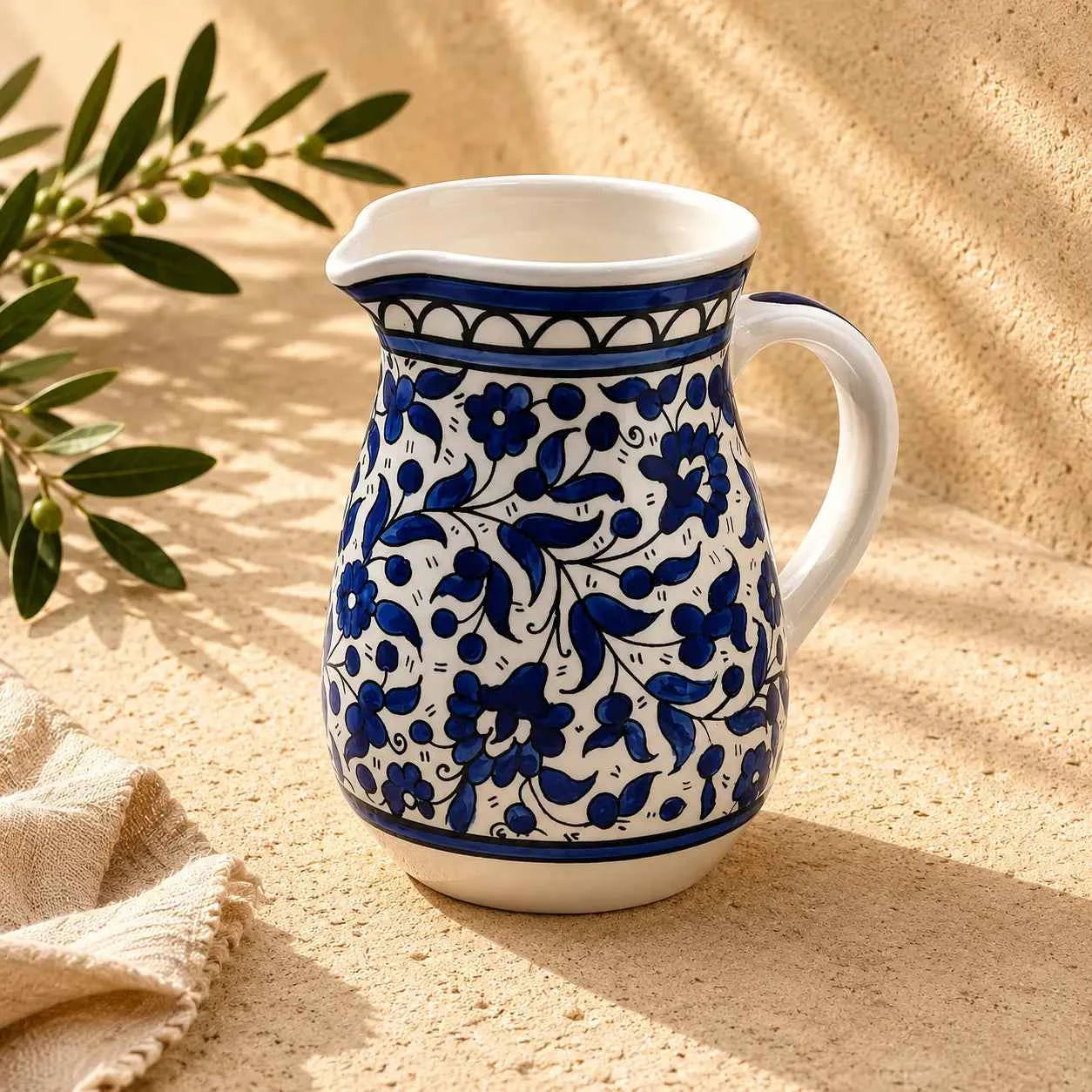 Haleeb Handmade Palestinian Ceramic Pitcher 0.8 L