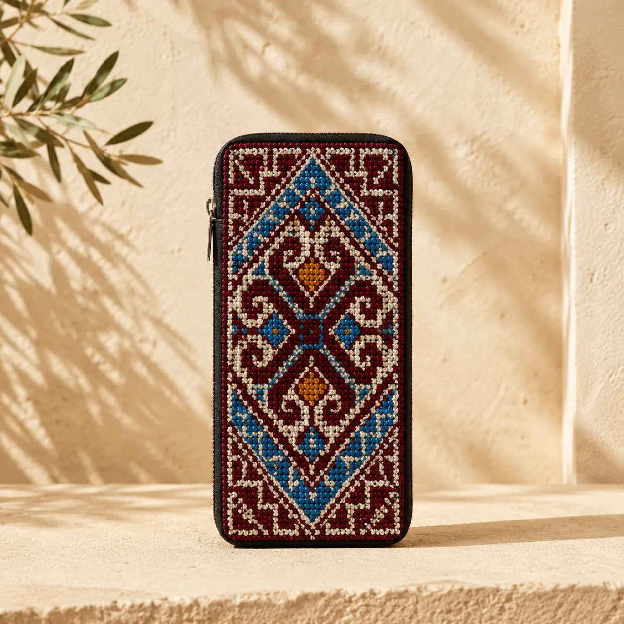 Tatreez Phone Pouch – Zip Wallet & Card Holder Sleeve