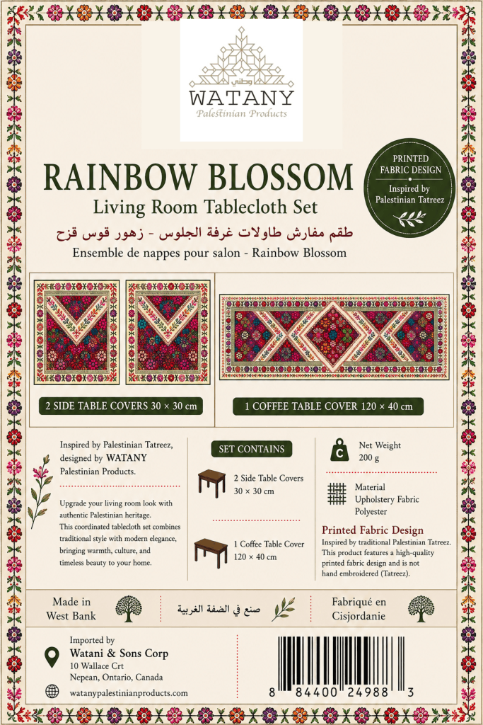 Living Room Tablecloth Set – Rainbow Blossom