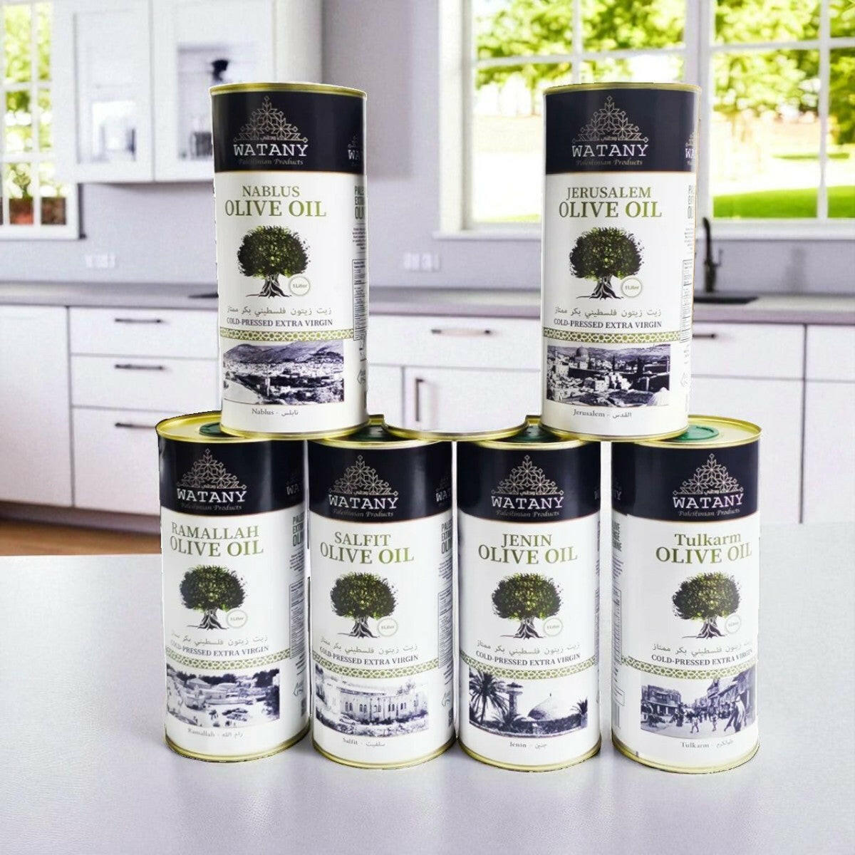 Olive Oil Set – Taste of Palestine by WATANY (6-Region Sampler).