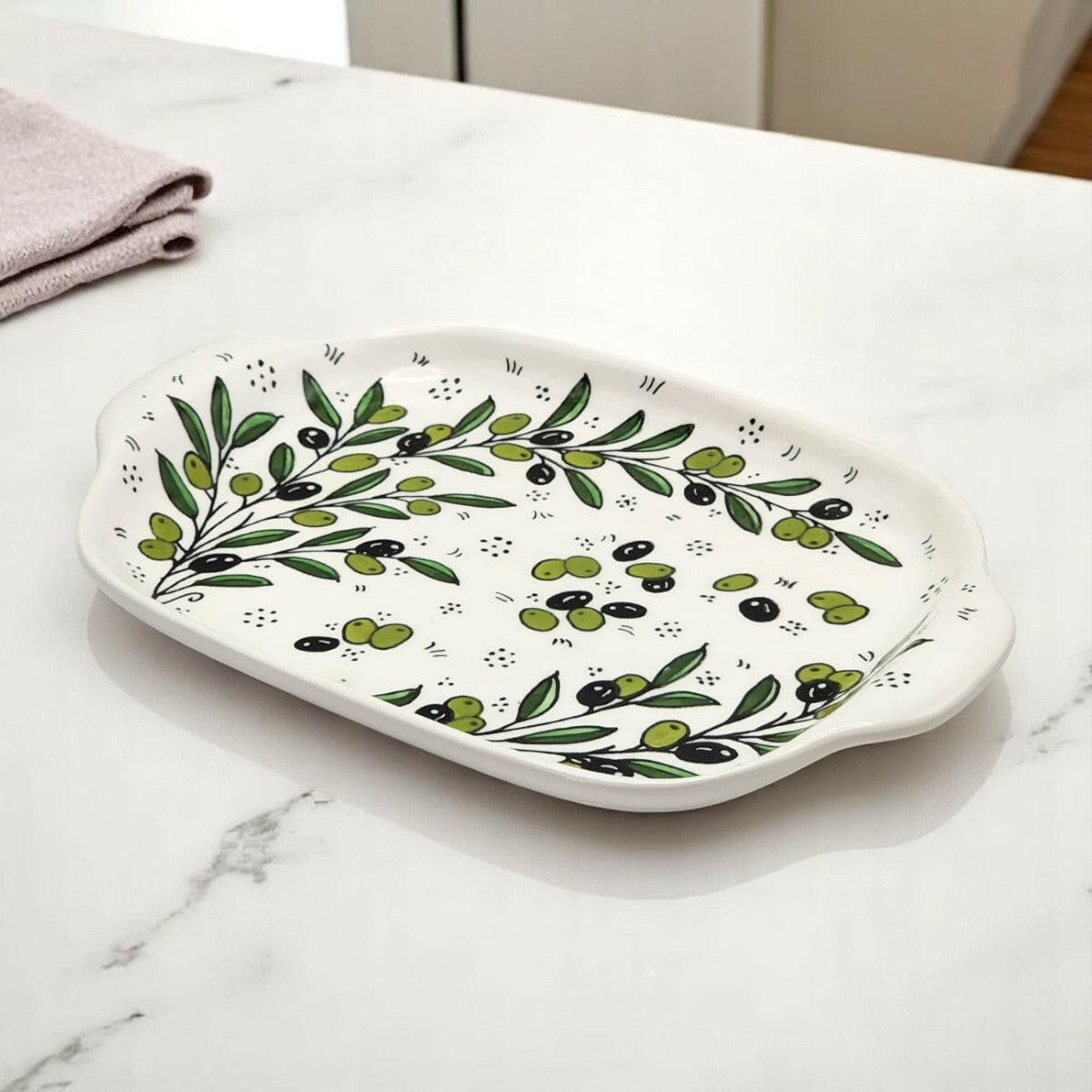 Palestinian Ceramic Serving Plate.