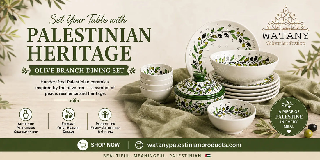 Olive Branch Palestinian Dining Set: Heritage at Your Table