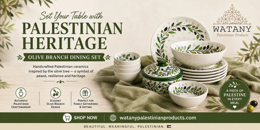 Olive Branch Palestinian Dining Set: Heritage at Your Table