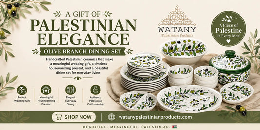 A Meaningful Palestinian Gift: Olive Branch Ceramic Dining Set