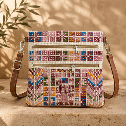 Palestinian Tatreez Women's Shoulder Bag Embroidered Style