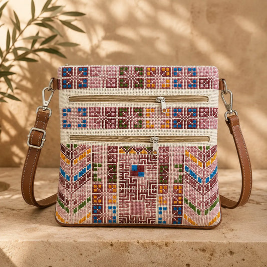 Palestinian Tatreez Shoulder Bag – Embroidered Women's Handbag - Watany Palestinian Products