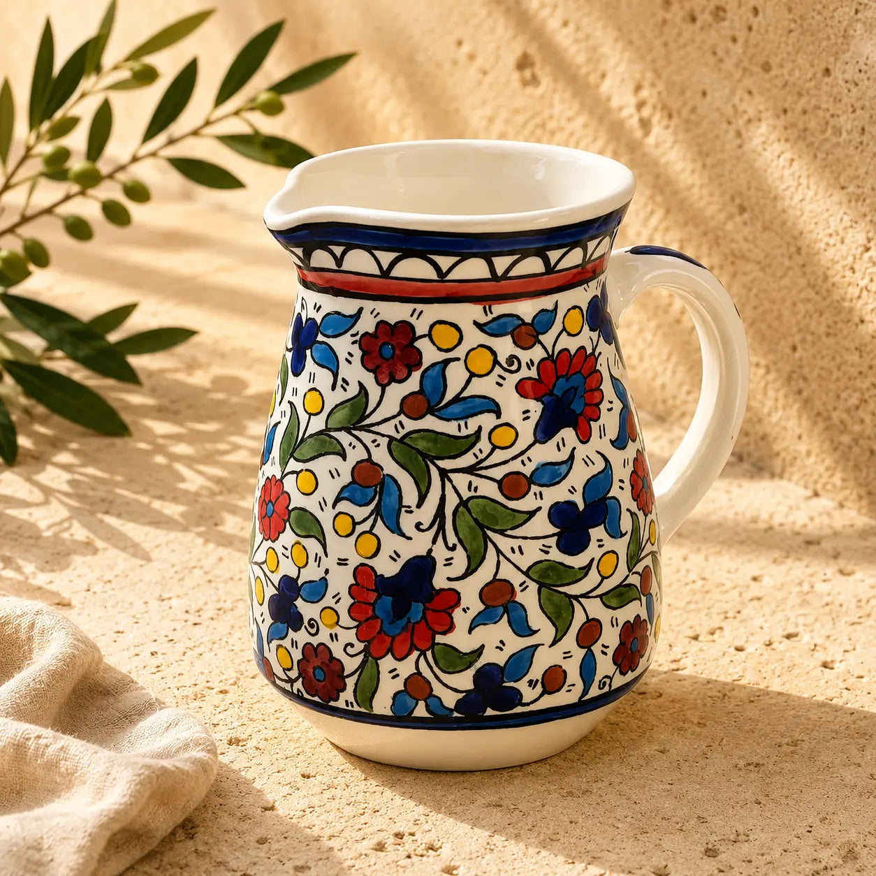Haleeb Handmade Palestinian Ceramic Pitcher 0.8 L