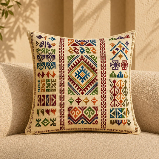 Yafa Palestinian Tatreez Cushion Cover 45 cm
