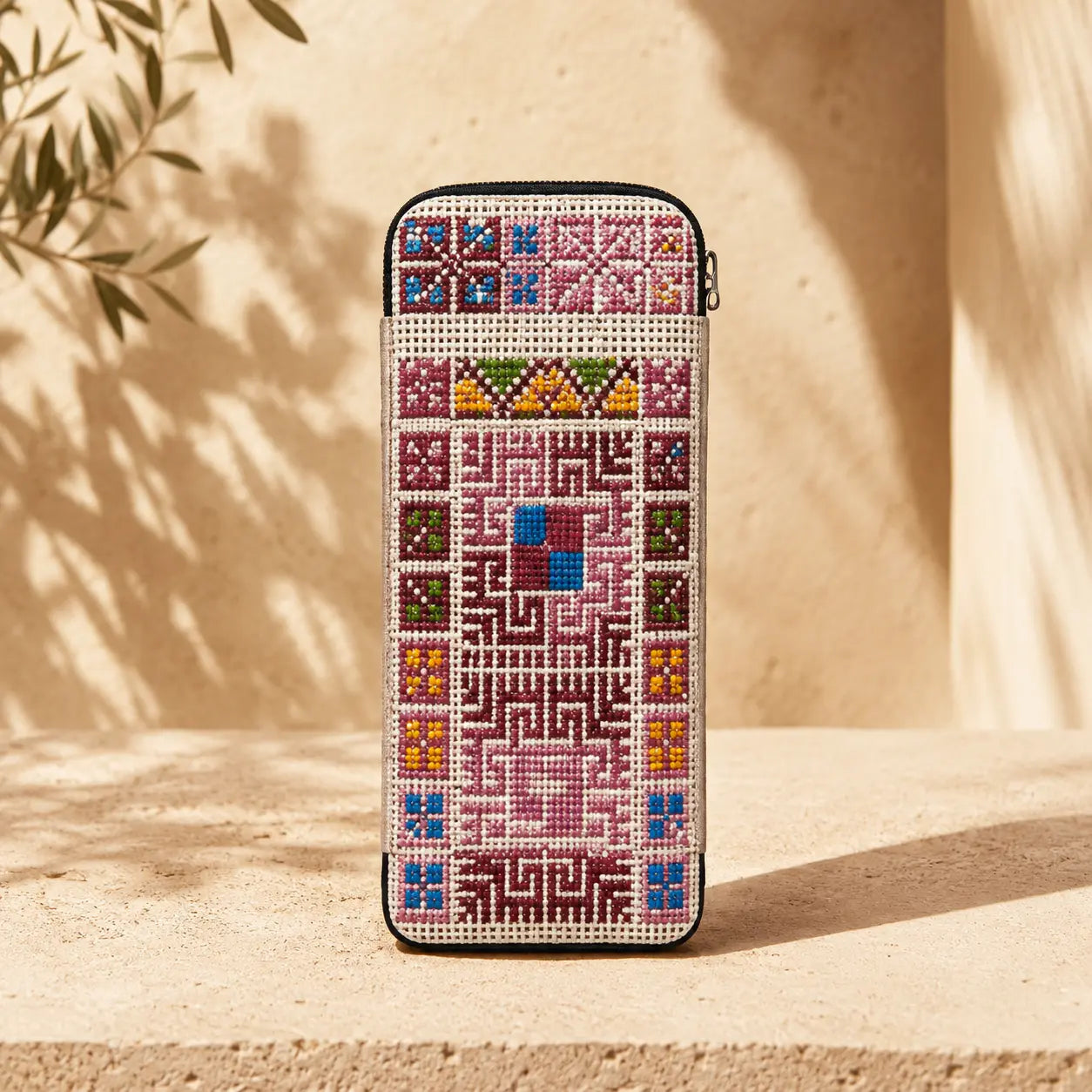 Tatreez Phone Pouch – Zip Wallet & Card Holder Sleeve