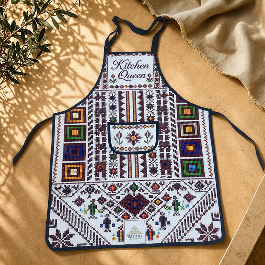 Tatreez Apron – Maryol Thob Robin - Cooking Apron for Kitchen