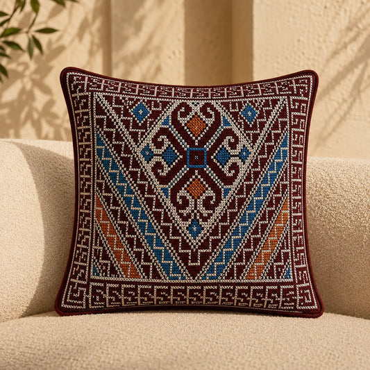 Diamond Palestinian Tatreez Cushion Cover 45 cm