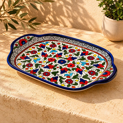 Plat de service en céramique palestinienne 24×34×7 cm