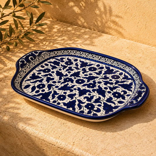 Plat de service en céramique palestinienne 24×34×7 cm
