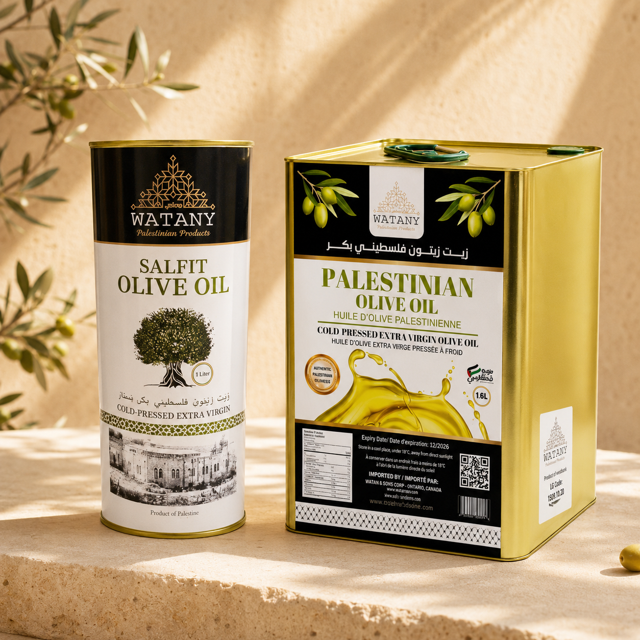 Salfit Palestinian Extra Virgin Olive Oil – 1L & 16L - Watany Palestinian Products