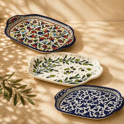 Plat de service en céramique palestinienne 24×34×7 cm
