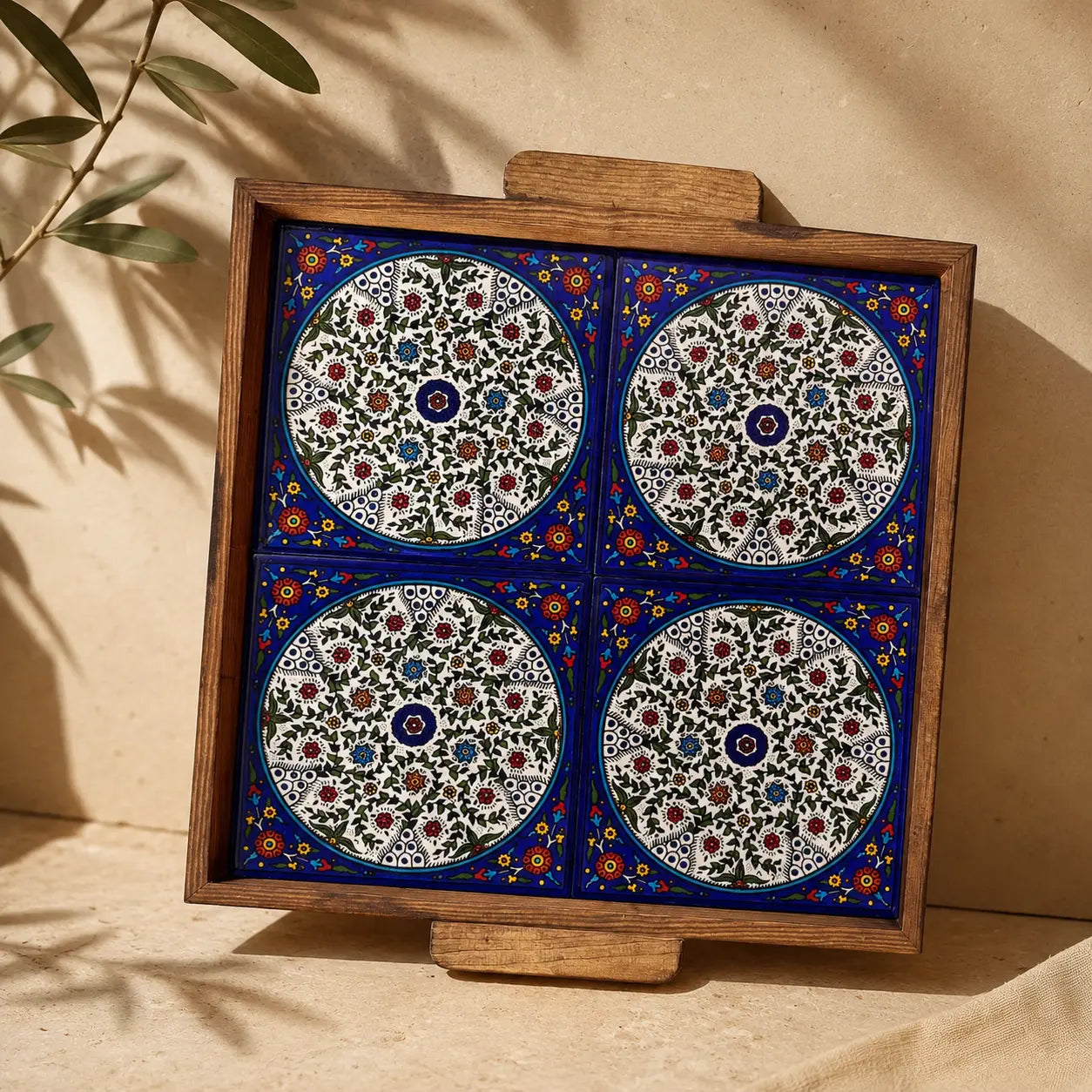 Plateau alimentaire palestinien carré 30x30x3 cm