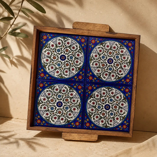 Plateau alimentaire palestinien carré 30x30x3 cm