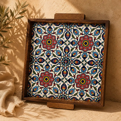 Plateau alimentaire palestinien carré 30x30x3 cm