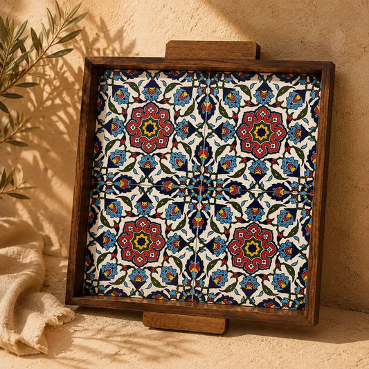 Plateau alimentaire palestinien carré 30x30x3 cm