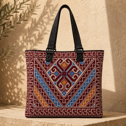 Tatreez Tote Bag – Shoulder Bag with Webbing Straps