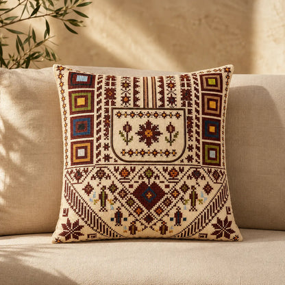 Traditional Palestinian Tatreez Cushion Cover 45 cm
