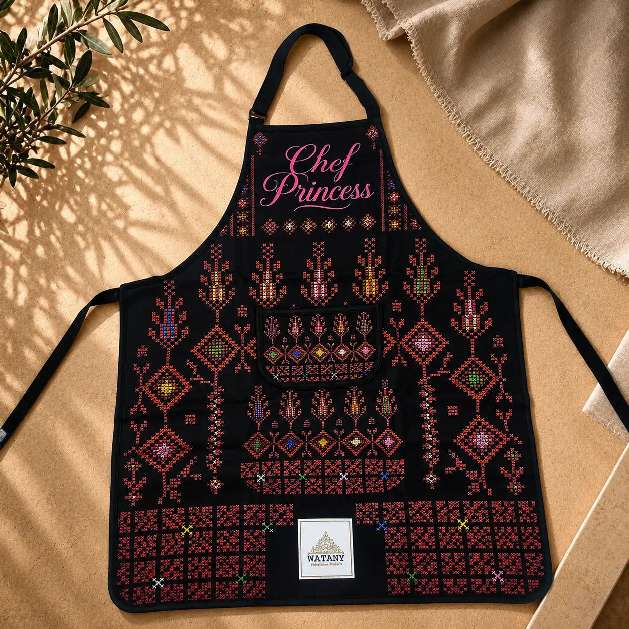 Tatreez Apron – Ramallah Thob Style - Cooking Apron for Home Chefs - Mini