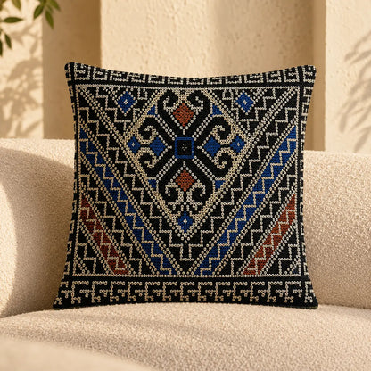 Traditional Diamond Palestinian Tatreez Cushion Cover 45 cm