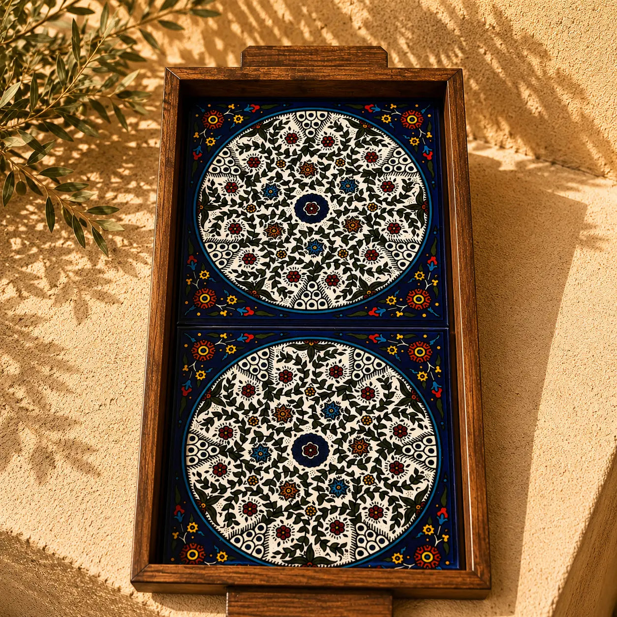 Plateau alimentaire rectangulaire palestinien 15x30x3 cm