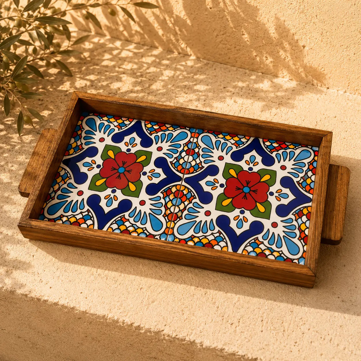 Plateau alimentaire rectangulaire palestinien 15x30x3 cm