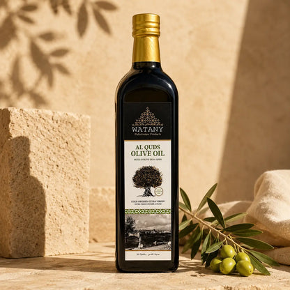Al Quds Palestinian Extra Virgin Olive Oil – 750ml, 1L & 16L - Watany Palestinian Products