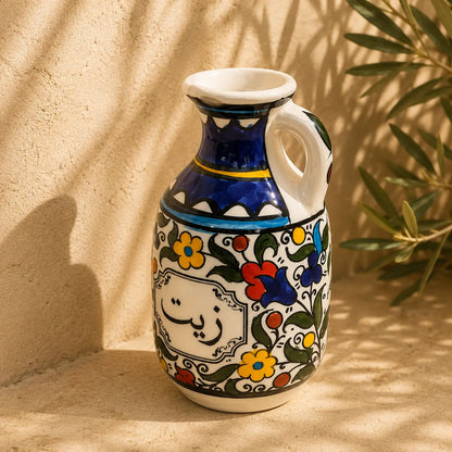 Pichet à huile d'olive palestinien 15 cm