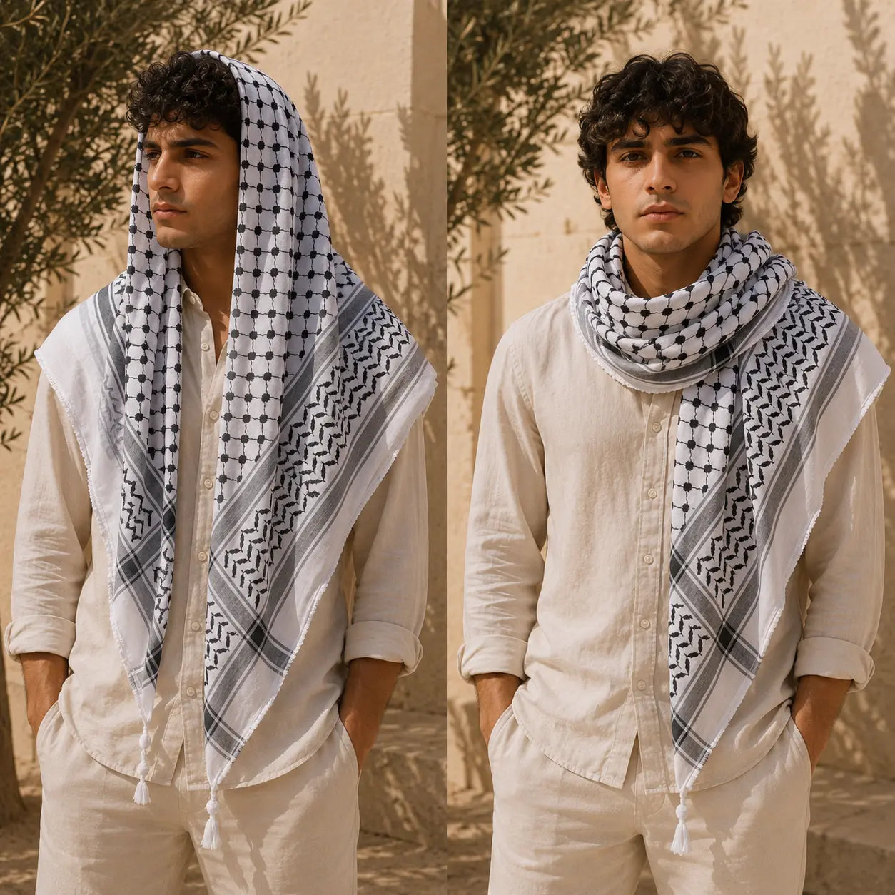 Palestinian Keffiyeh Scarf - kufiya - Kuffia wrap headband scarf