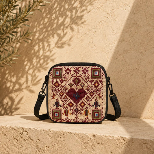Tatreez Small Crossbody Bag – Shoulder Bag with Adjustable Strap - Watany Palestinian Products