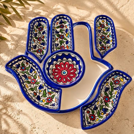Plateau de noix palestiniennes fait main 32×32×10 cm