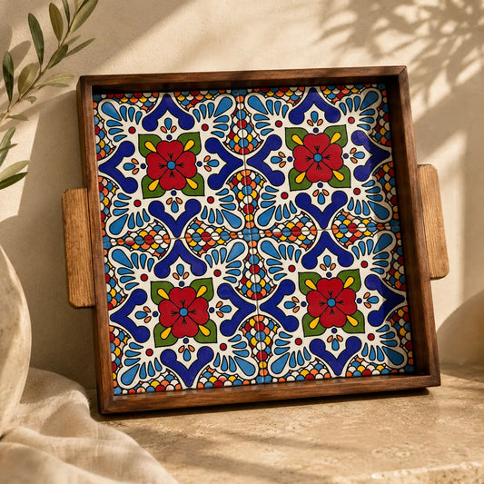 Plateau alimentaire palestinien carré 30x30x3 cm