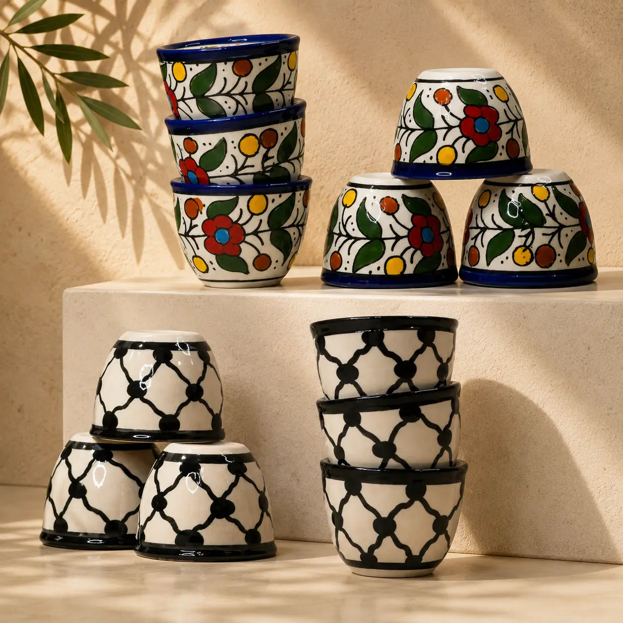 Tasses à café palestiniennes sada (lot de 6) 6x6x5 cm