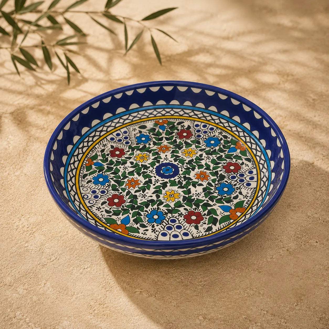 Al Turkiah Ceramic Ceramic Bowl – Floral Serving, Salad & Pasta Bowl, Decorative Mediterranean Tableware (23cm, 28cm, 35cm) (Copy)