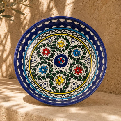 Al Majdal Ceramic Bowl – Floral Serving, Salad & Pasta Bowl, Decorative Mediterranean Tableware (23cm, 28cm, 35cm) (Copy)