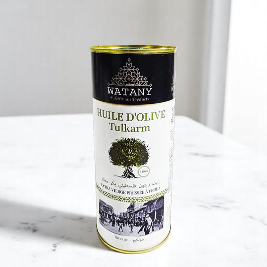 WATANY Tulkarm Olive Oil 1L – Premium Extra Virgin Palestinian Olive Oil in green bottle
