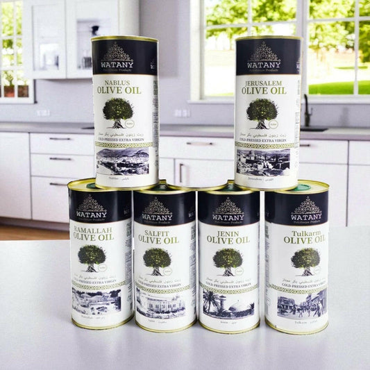 Olive Oil Set – Taste of Palestine by WATANY (6-Region Sampler).