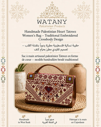 Palestinian Tatreez Crossbody Bag – Handmade Embroidered Shoulder Purse