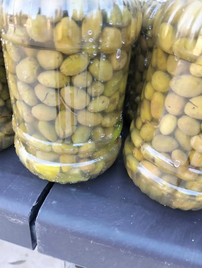 Olives vertes marinées palestiniennes de Jénine