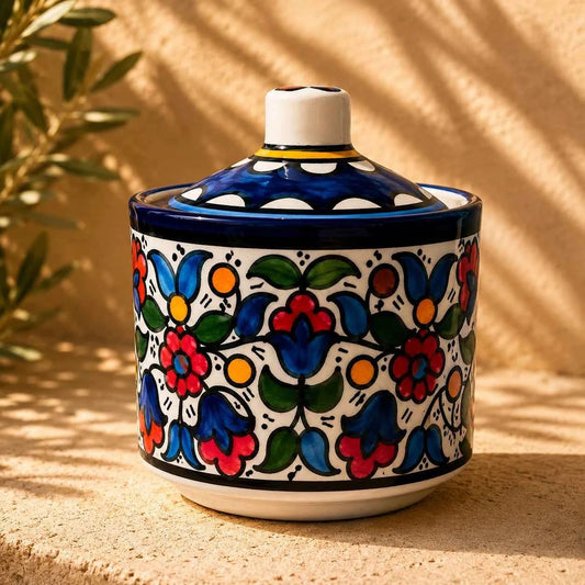 Handmade Ceramic pot with Lid – Sugar, Tea & Coffee Storage Jar / Canister