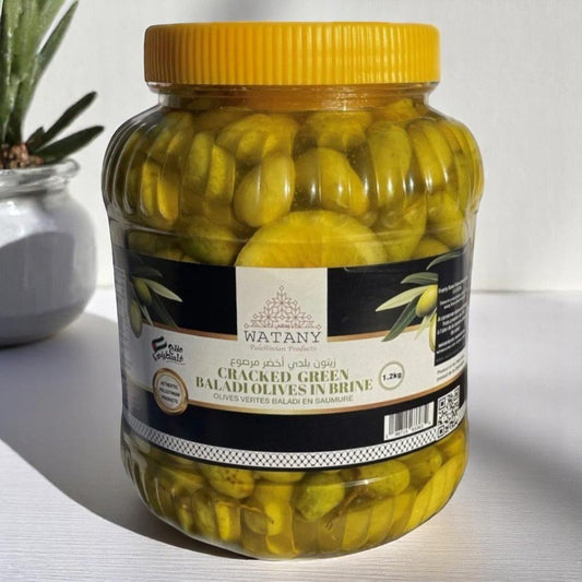 Green Olives Tulkarm – Traditionally handpicked and naturally pickled Palestinian green olives
