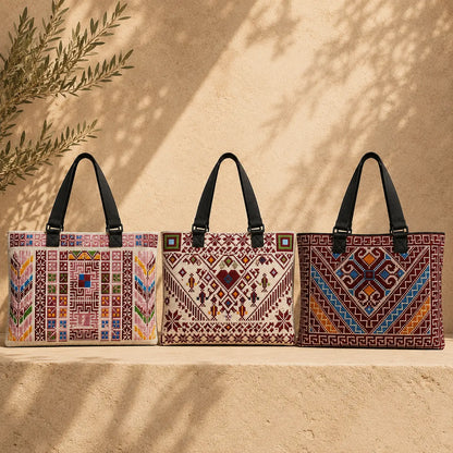 Tatreez Tote Bag – Shoulder Bag with Webbing Straps