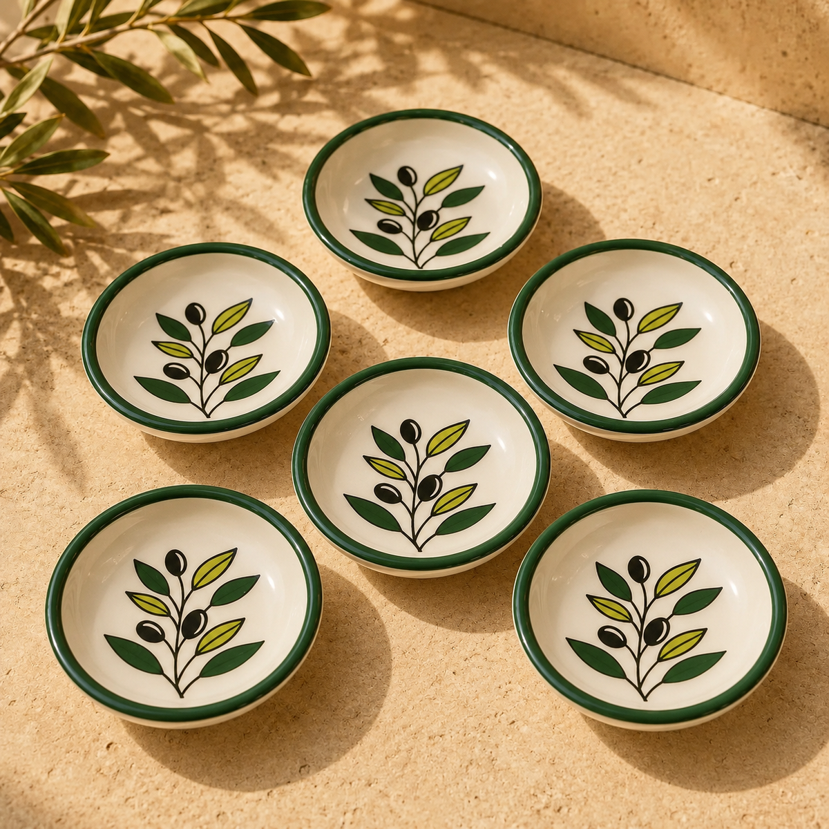 Handmade Ceramic Dessert & Appetizer Plate Set of 6 x 3.5 in (9 cm)