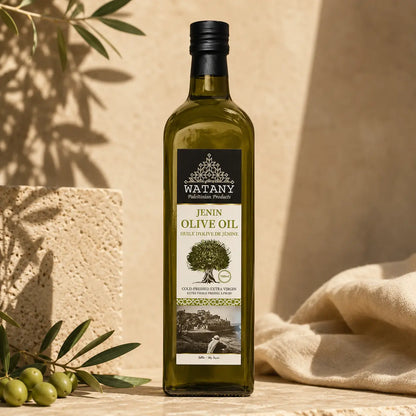 Jenin Palestinian Extra Virgin Olive Oil – 750ml, 1L & 16L - Watany Palestinian Products