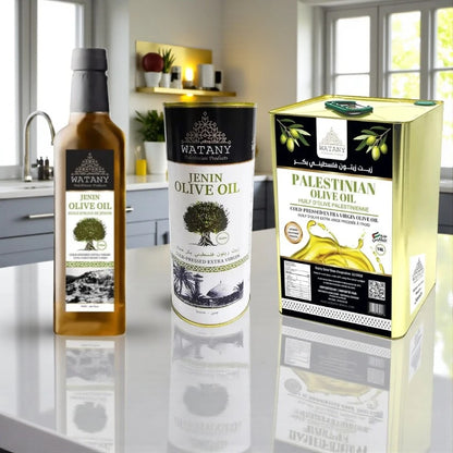 Jenin Palestinian Olive Oil – Premium Extra Virgin Olive Oil (750 ml, 1 L & 16 L Options)
