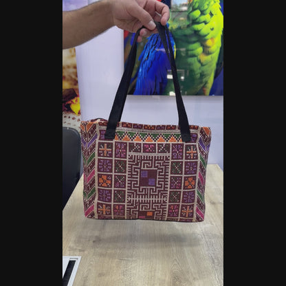 Tatreez Tote Bag – Shoulder Bag with Webbing Straps