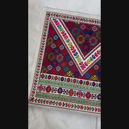 Cushion Cover Set of 2 – Palestinian Tatreez – 18×18 in – Rainbow Blossom